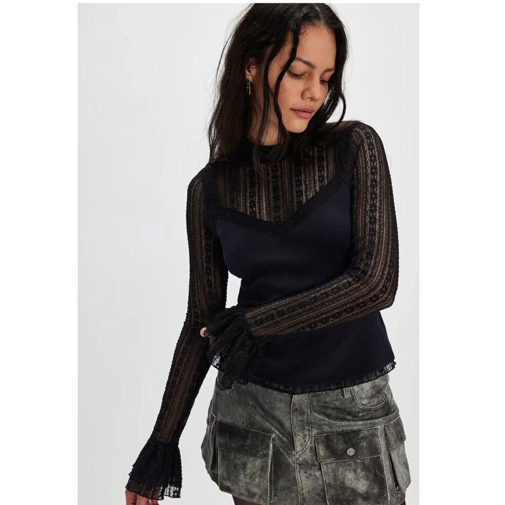Free People Hushed Violet Mina Long Sleeve Top